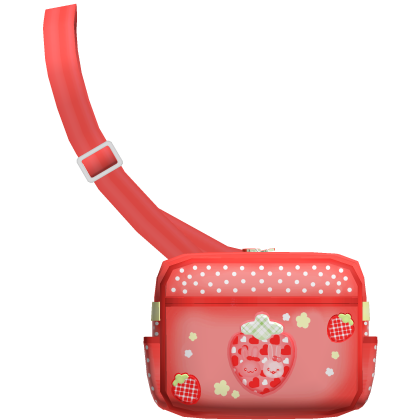  ♡ ꒰ red bunny strawberry front bag ꒱ ♡