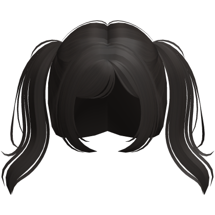  ♡ : cute pigtails with bangs in brown Roblox item