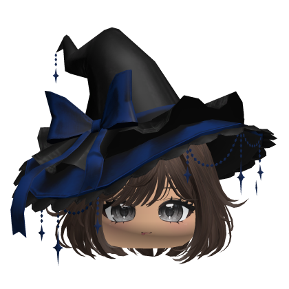 Cute Hair w/Halloween Witch Hat (Brown) Roblox item