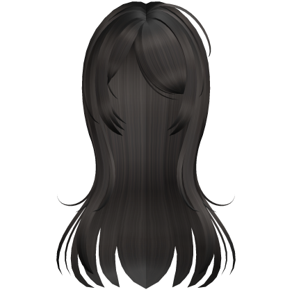  ♡ : emo layered silky scene cut dark brown Roblox item