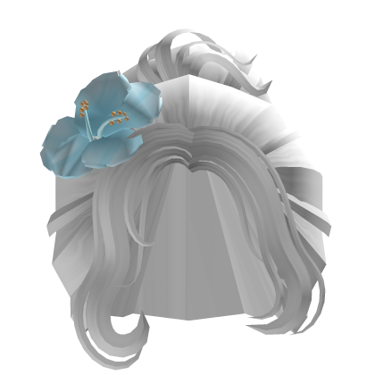White Messy Bun With Hibiscus thumbnail
