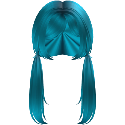 ♡ cute long anime pigtails blue moe