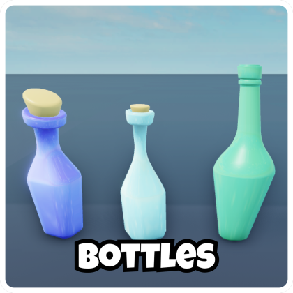 Stylized Low-Poly Magic Potions Bottles