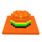pixelated burger hat