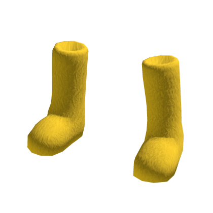 Y2K Fuzzy Yellow Boots thumbnail