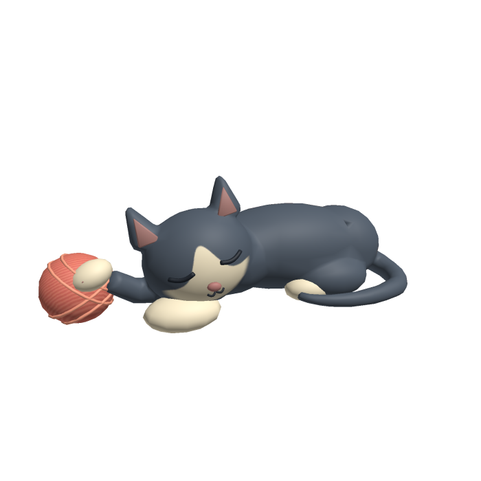 Sleeping Kitten with Yarn Shoulder Friend
