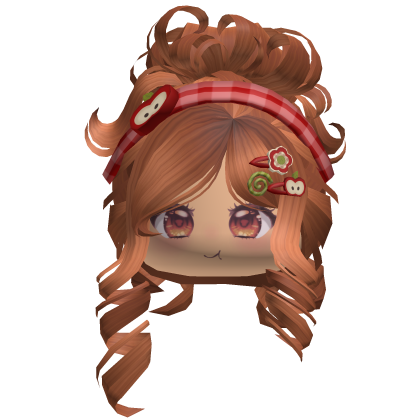 Igari Curly Ginger Bun W/ Red Headband&Face Roblox item