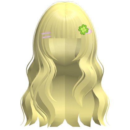 🍀꒰ cute lucky clover hime hair in yellow Roblox item