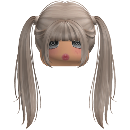 Ash Blonde Long Pigtails w/ Bangs Roblox item