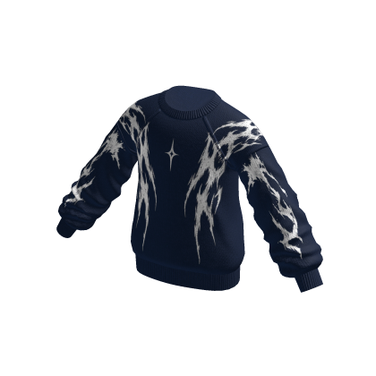 Grunge Scratch Print Sweater (Navy)