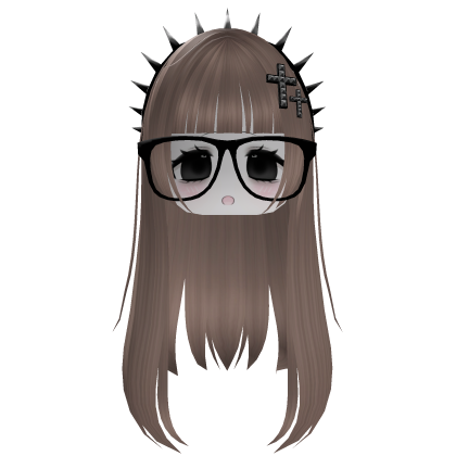 Emo Moe Head with Glasses and Spikes
