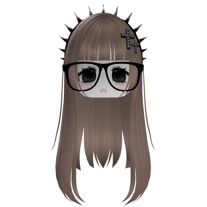 Emo Moe Head with Glasses and Spikes