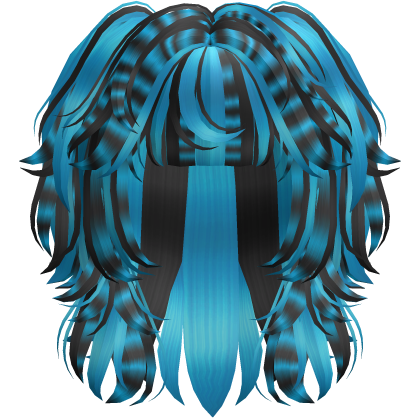 Messy Scene Short Pigtail Wolf Cut Raccoon Cyan Roblox item