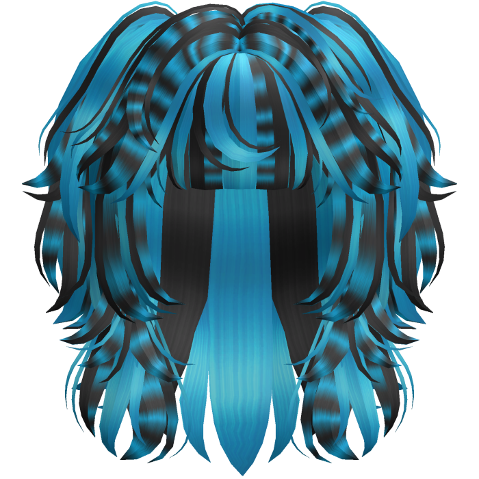 Messy Scene Short Pigtail Wolf Cut Raccoon Cyan