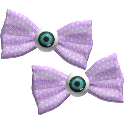 ꉂ┊creepy cute grotesque eyeball lilac hair bows┊୨ৎ