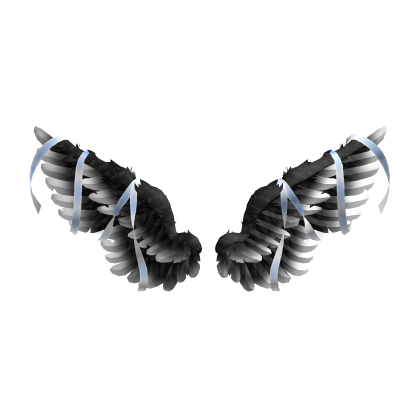 Ribboned Wings Black White Blue Roblox item