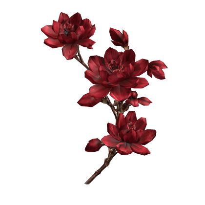 Dark Red Cherry Blossom Flower Maximalist Branch