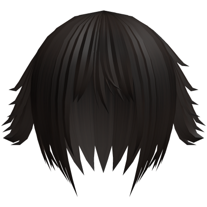 emo messy vkei hair with tufts in dark brown Roblox item