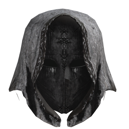 Black Rune Assassin Hood Mask (white) Roblox item