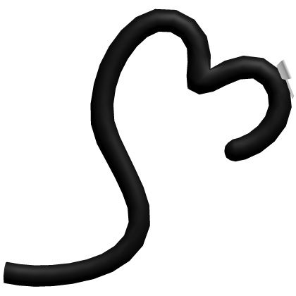 kawaii black heart cat tail w/ white bow Roblox item