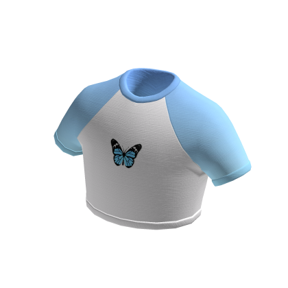 🦋 Butterfly Crop top Shirt - Blue thumbnail