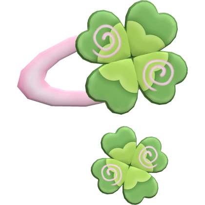 ♡ ꒰ kawaii double clover hair clip in light pink