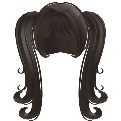 ꒰♡꒱ Curly Swirly Cute Long Dark Brown Pigtails Roblox item