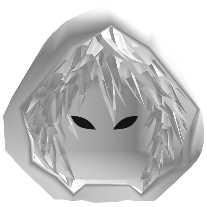 White Anime Hood with Messy Hair and glowing Eyes