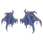 Y2K Chrome Demon Wings - Holographic