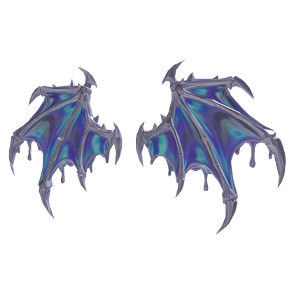 Y2K Chrome Demon Wings - Holographic