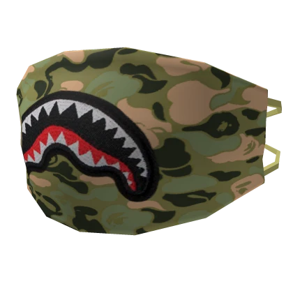 Face Mask Green Camo BAPE Shark Da Hood Virus Y2K Roblox Item Rolimon s