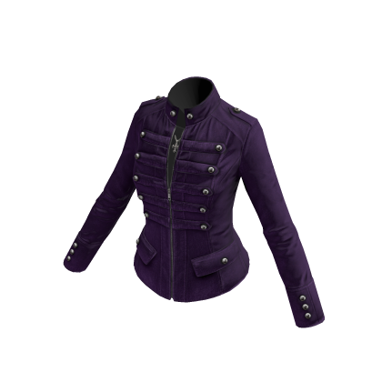 Emo Gothic Military Parade Jacket (Purple)