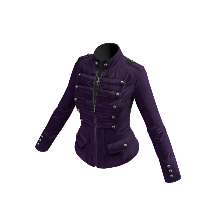 Emo Gothic Military Parade Jacket (Purple)