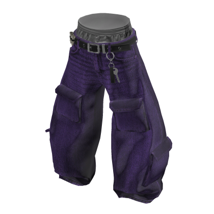💗Y2K OVERSIZED CARGO JEANS_PURPLE