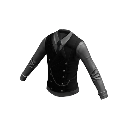 Formal Shirt w/ Vest & Tie | Black Gray
