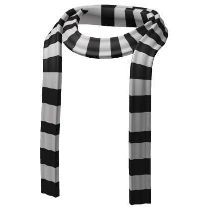 Skinny Black and White Striped Scarf 3.0 thumbnail