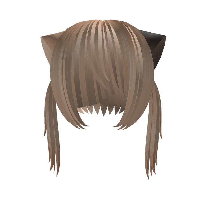 🖤꒱ blonde w/black spot kitty pigtails w/razor cut