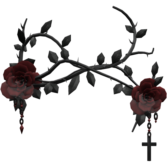 Gothic Rose Vine Face Mask - Black & Red