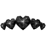 Black Shimmering Heart Crown