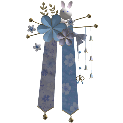 Sku Blue & Gold Sakura Japanese Flower Hairclip