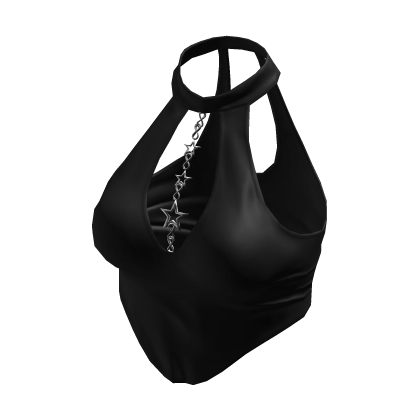 Y2K Star Chain Halter Top Black [JEYS]
