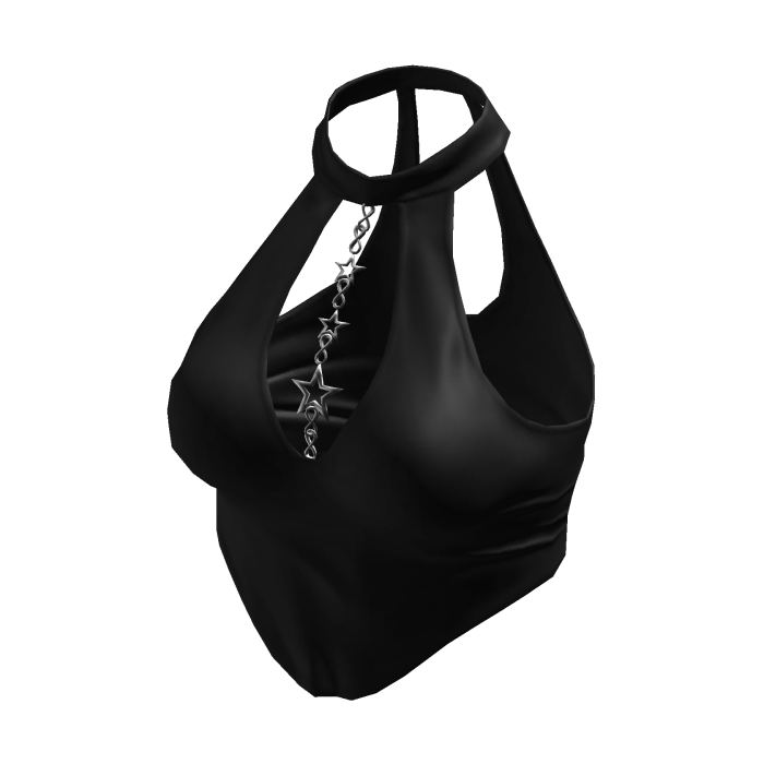 Y2K Star Chain Halter Top Black [JEYS]