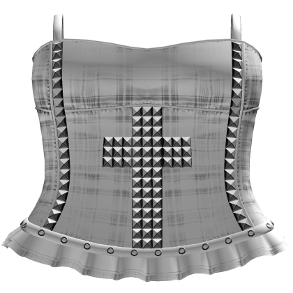 gothic white studded cross dress 3.0 Roblox item