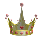 Golden Crown Red Diamond Heart