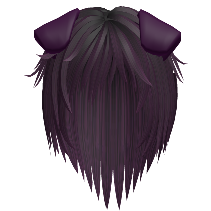 cute moe boy hair w floppy puppy dog ears (purple) Roblox item