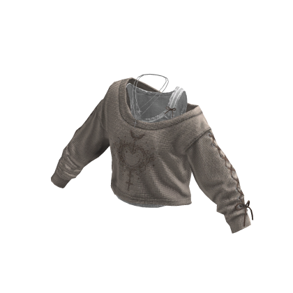 Gothic Coquette Sweater Beige thumbnail