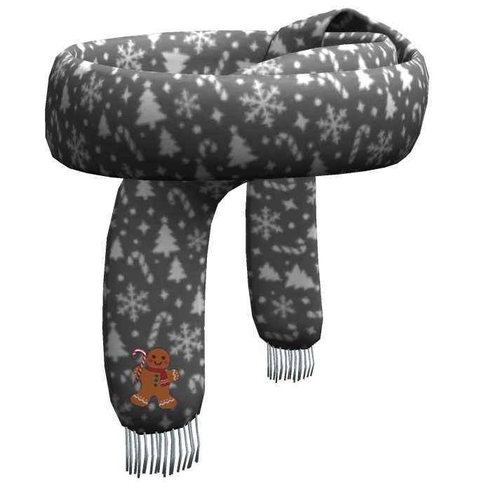 gray cozy christmas scarf
