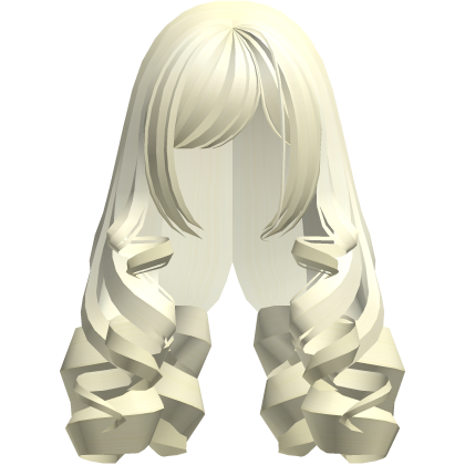 (remake) cute dolly long curls pastel yellow Roblox item
