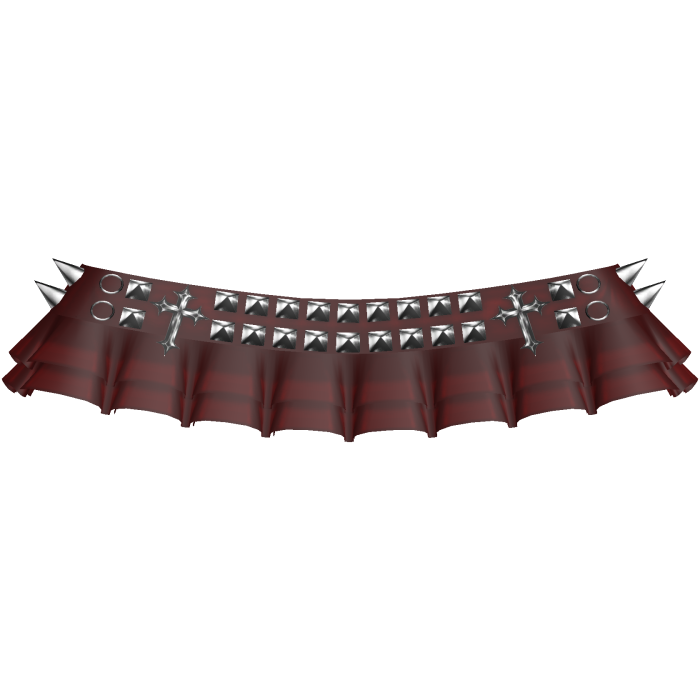 emo studded spikey cross skirt in red