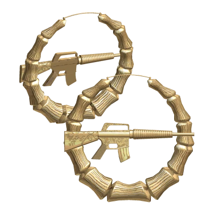 Y2K Boujie Rifle Bamboo Hoops Earrings New Gold | Roblox